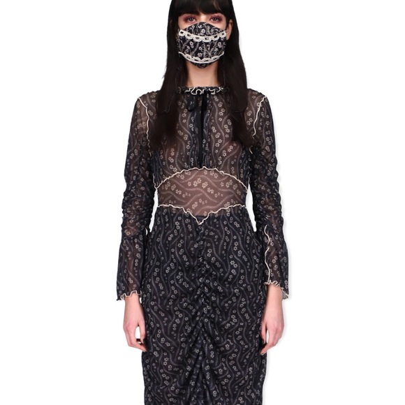 Anna Sui Posies Mesh Dress Size Medium - Picture 11 of 15